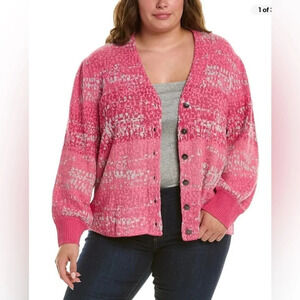 Nic+Zoe Confetti pink knit cardigan size 0X